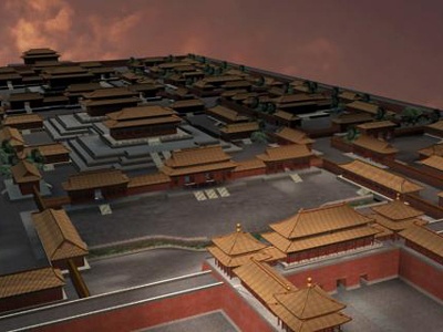 中式午门城楼牌楼模型3d模型