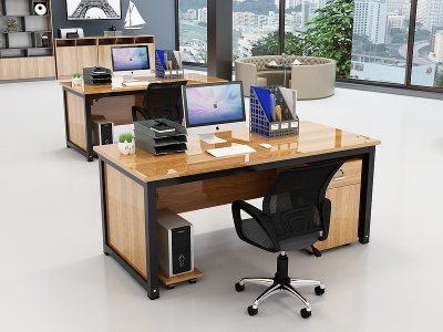 现代办公桌椅模型3d模型