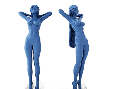 现代美女雕塑摆件模型3d模型