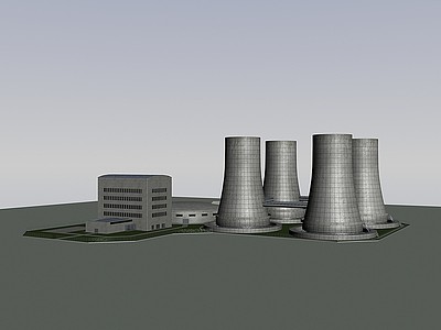 3d现代核电站模型