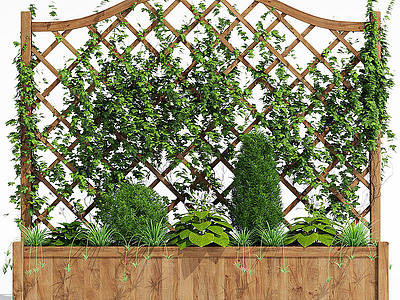 廊架花架园林植物模型3d模型