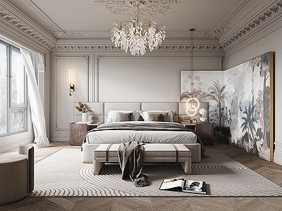 法式家居卧室模型3d模型