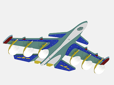 现代飞机吊灯模型3d模型