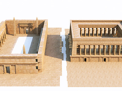 现代埃及建筑模型3d模型