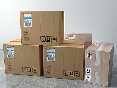 3d纸箱包装箱模型