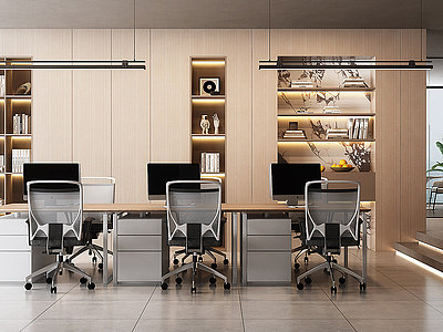 3d现代室内办公室模型