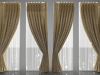 欧式风格窗帘模型3d模型