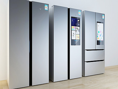3d现代云米智能冰箱双门冰箱模型