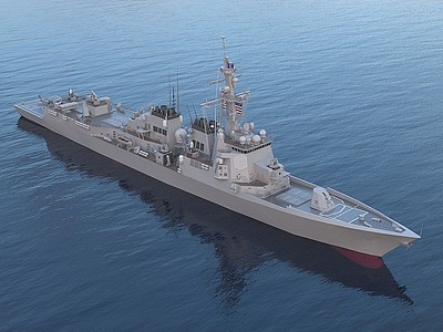 3d美国海军驱逐舰阿利伯克模型