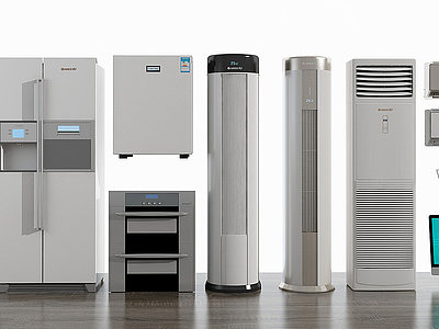 3d现代空调电脑冰箱组合模型