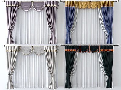 3d现代窗帘模型