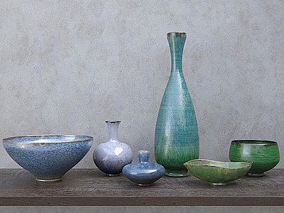 现代陶瓷器皿模型3d模型
