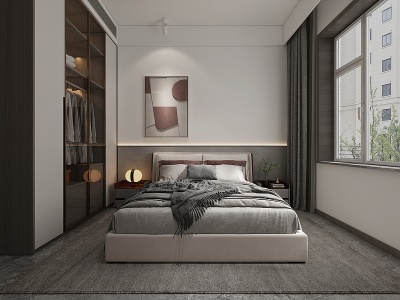 现代家居卧室模型3d模型