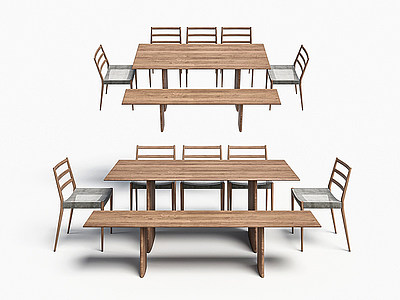 3d现代餐桌椅<font class='myIsRed'>组合</font>模型