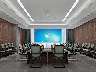 现代会议室模型