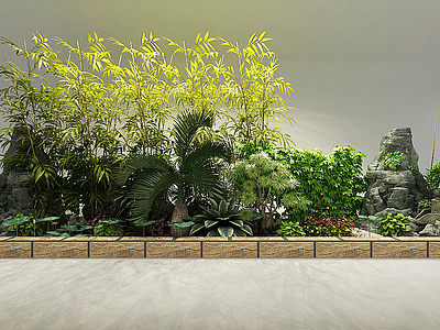 现代景观绿植模型3d模型