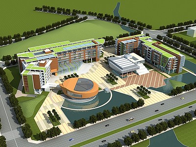 3d现代漳州行政建筑模型