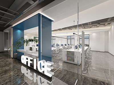 3d新中式经理办公室模型