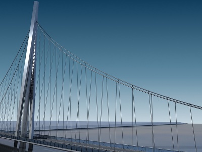现代金属水泥桥梁模型3d模型