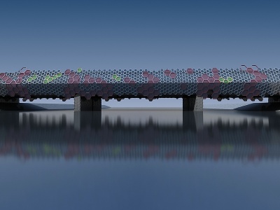 3d现代金属水泥桥梁模型