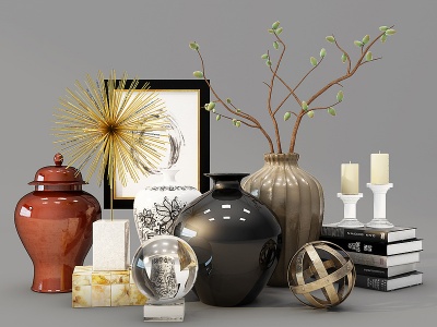 3d现代装饰品摆件花瓶模型