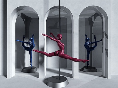 3d现代芭蕾舞者装饰摆件模型