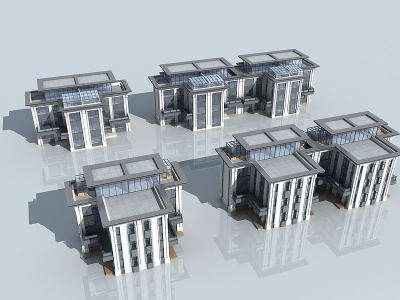 现代新中式别墅住宅模型3d模型