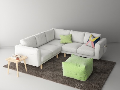 北欧转角沙发组合模型3d模型