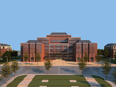 3d新中式大学校区模型