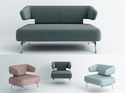 3d现代异型沙发组合模型