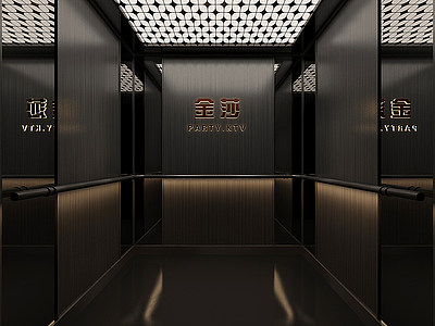 3d现代电梯桥箱模型