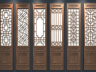 中式门模型