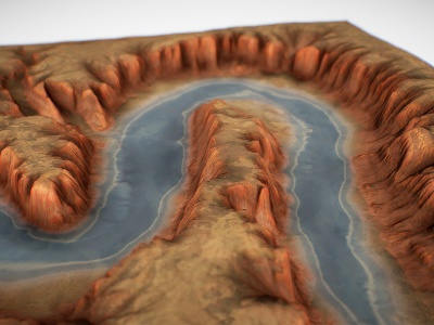 现代峡谷景观模型3d模型