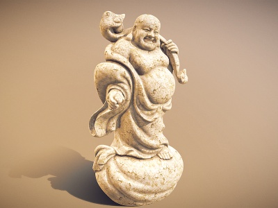 3d中式罗汉菩萨雕像模型