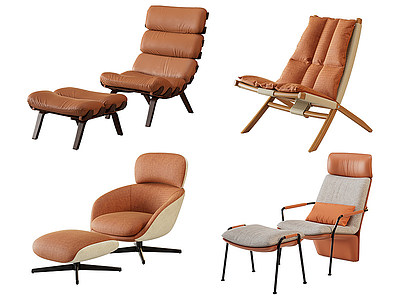 现代休闲椅意式轻奢躺椅3d模型