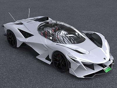 2022款阿波罗跑车赛车汽车3d模型