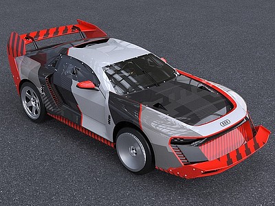 2022款奥迪S1赛车赛车汽车模型