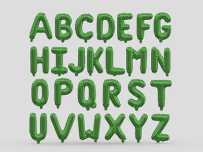 3d26个英文字母气球装饰<font class='myIsRed'>元素</font>模型