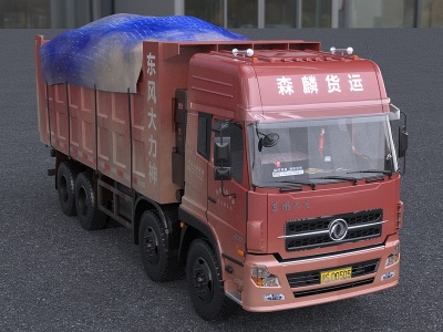 东风天龙大力神货车货运模型3d模型