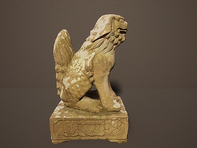 旧物雕塑石雕狮子模型