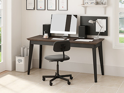现代书桌椅办公桌模型