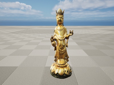3d文物黄金金身雕像佛像模型