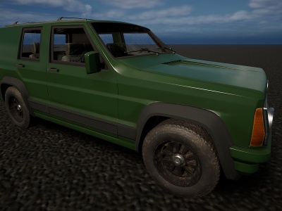 3d军绿色SUV汽车模型