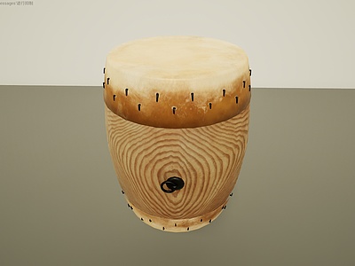 3d文物古代乐器鼓模型