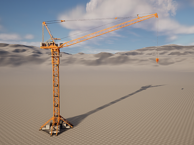 3d工程车吊塔吊式起重机模型