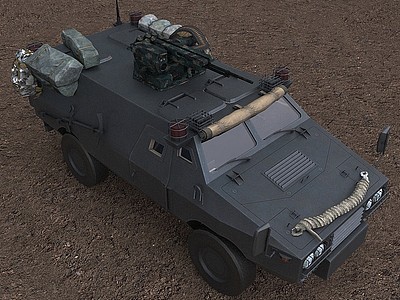 3d装甲防暴车轻型轮式装甲车模型