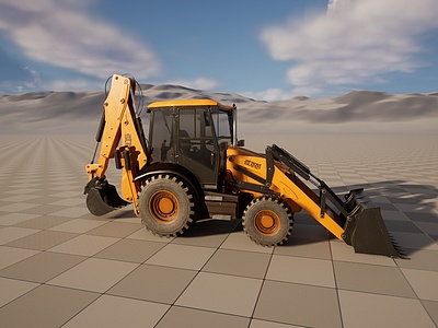 工程车挖掘机推土机模型3d模型
