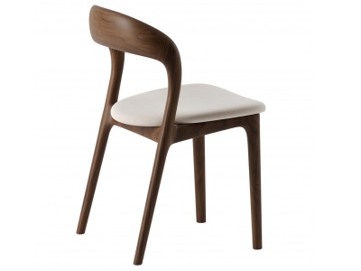 3d实木餐椅靠椅模型