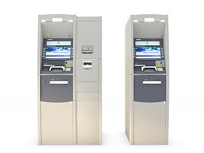 3d现代银行存取款机ATM模型