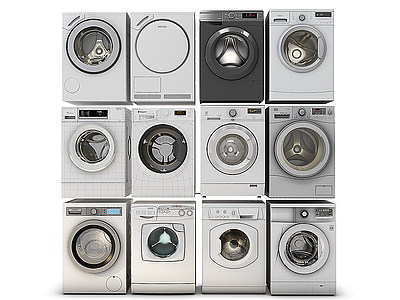 3d洗衣机组合模型
